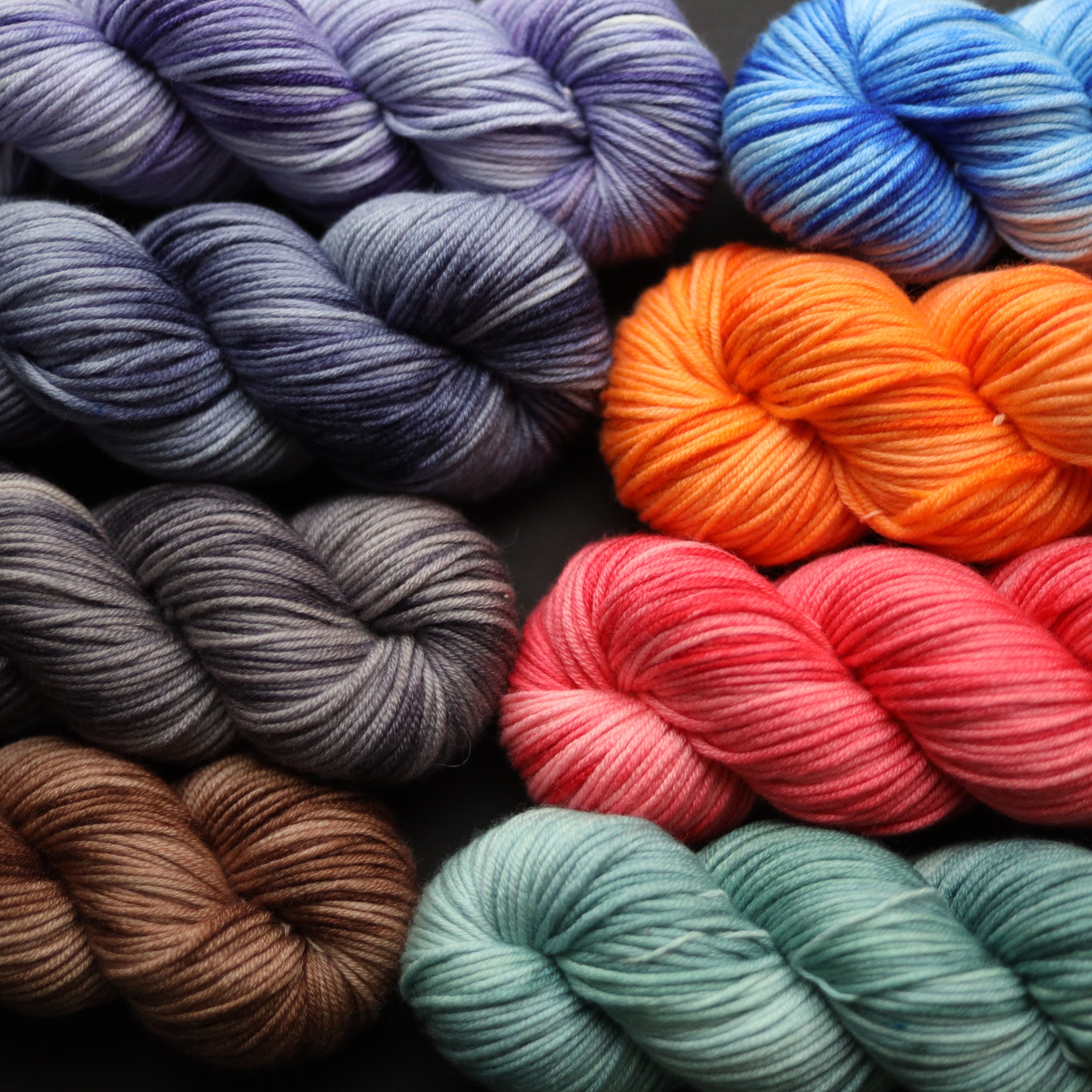 Hand-dyed merino yarn