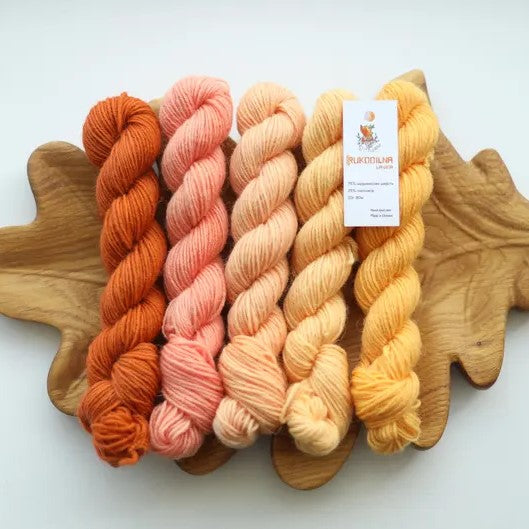 Shop hand dyed mini skein sets in vibrant color combinations. Perfect for socks, shawls, colorwork, blankets and creative knitting projects.