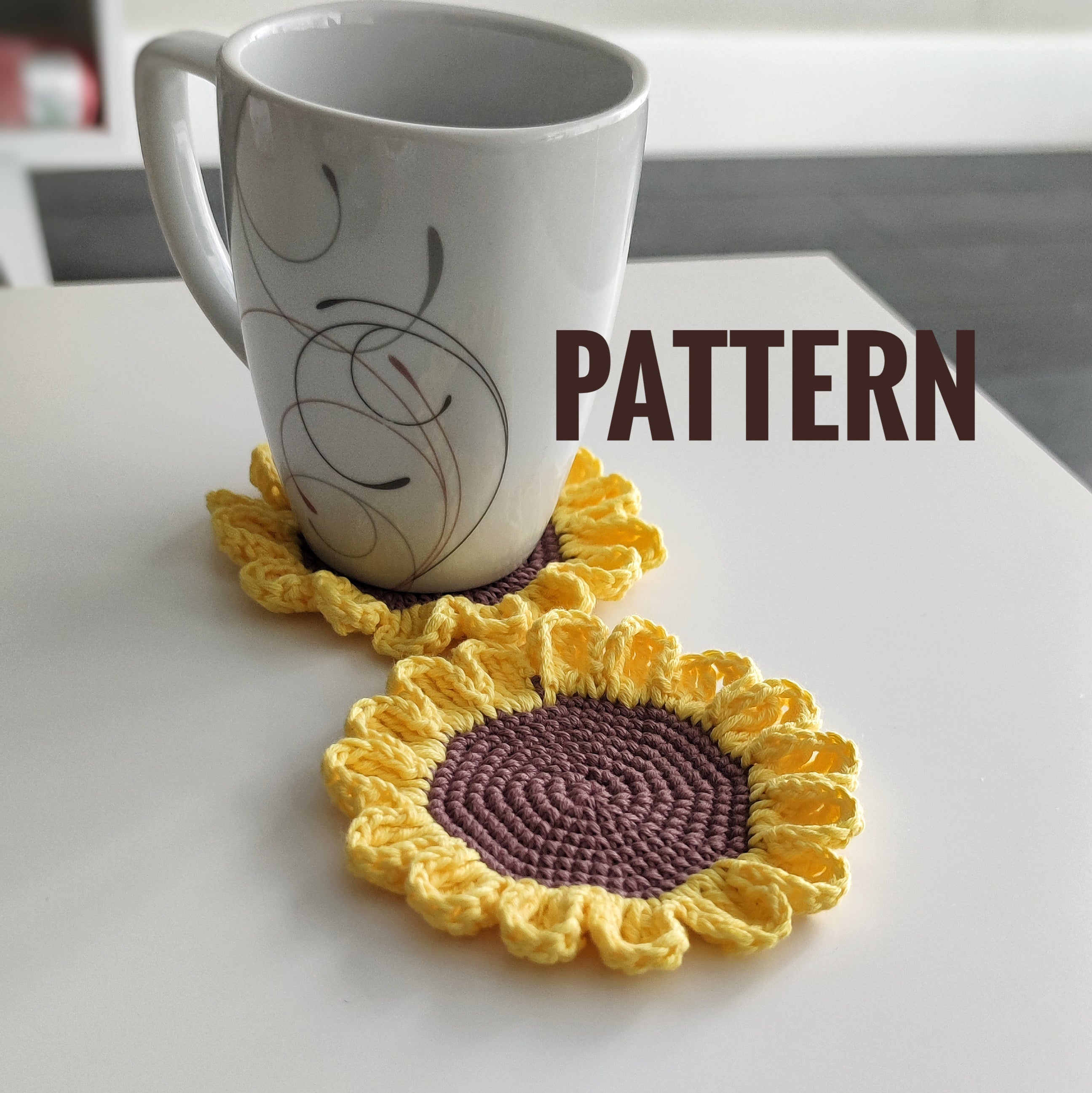 Sunflower Crochet Coaster Pattern – Easy Floral Coaster PDF