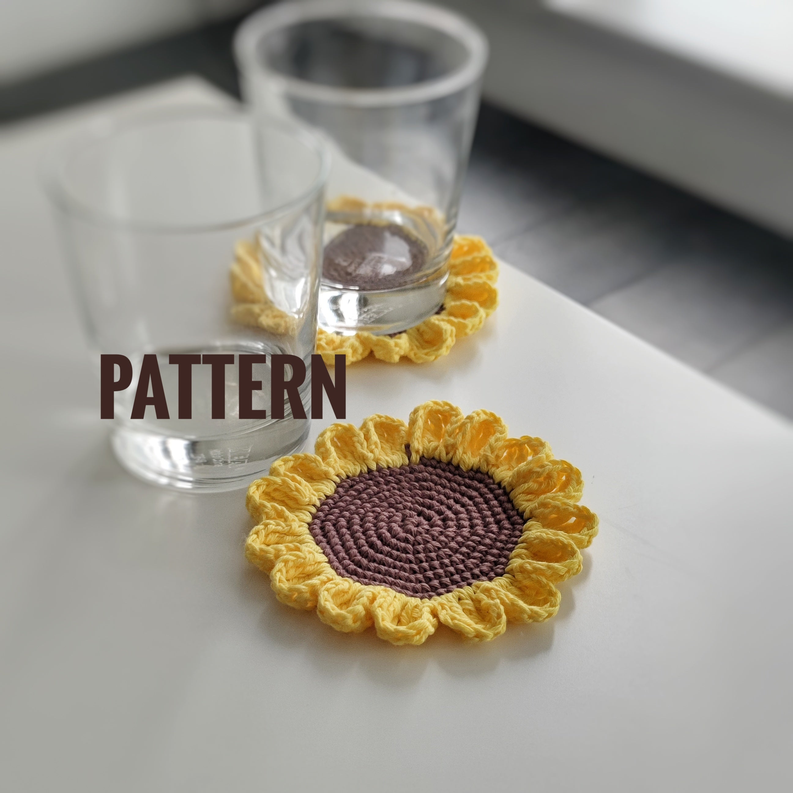 Sunflower Crochet Coaster Pattern – Easy Floral Coaster PDF