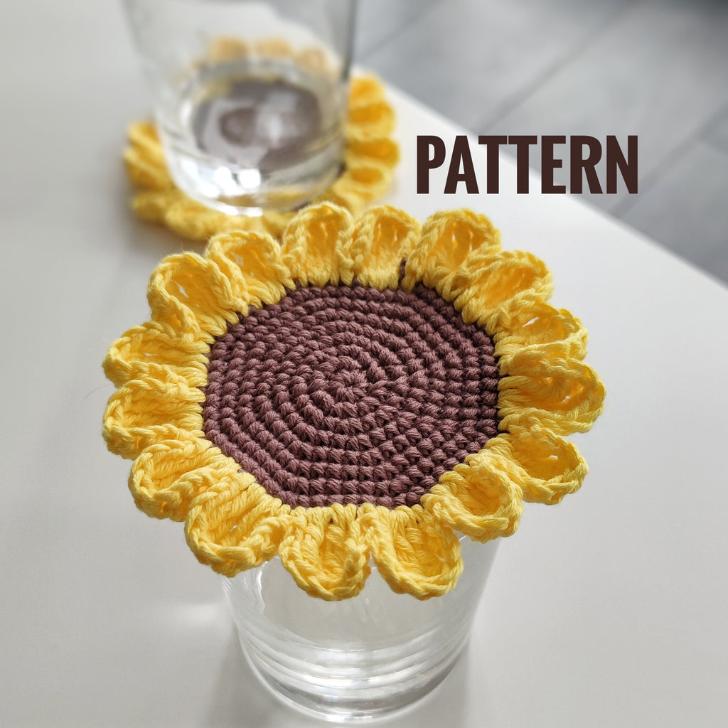 Sunflower Crochet Coaster Pattern – Easy Floral Coaster PDF