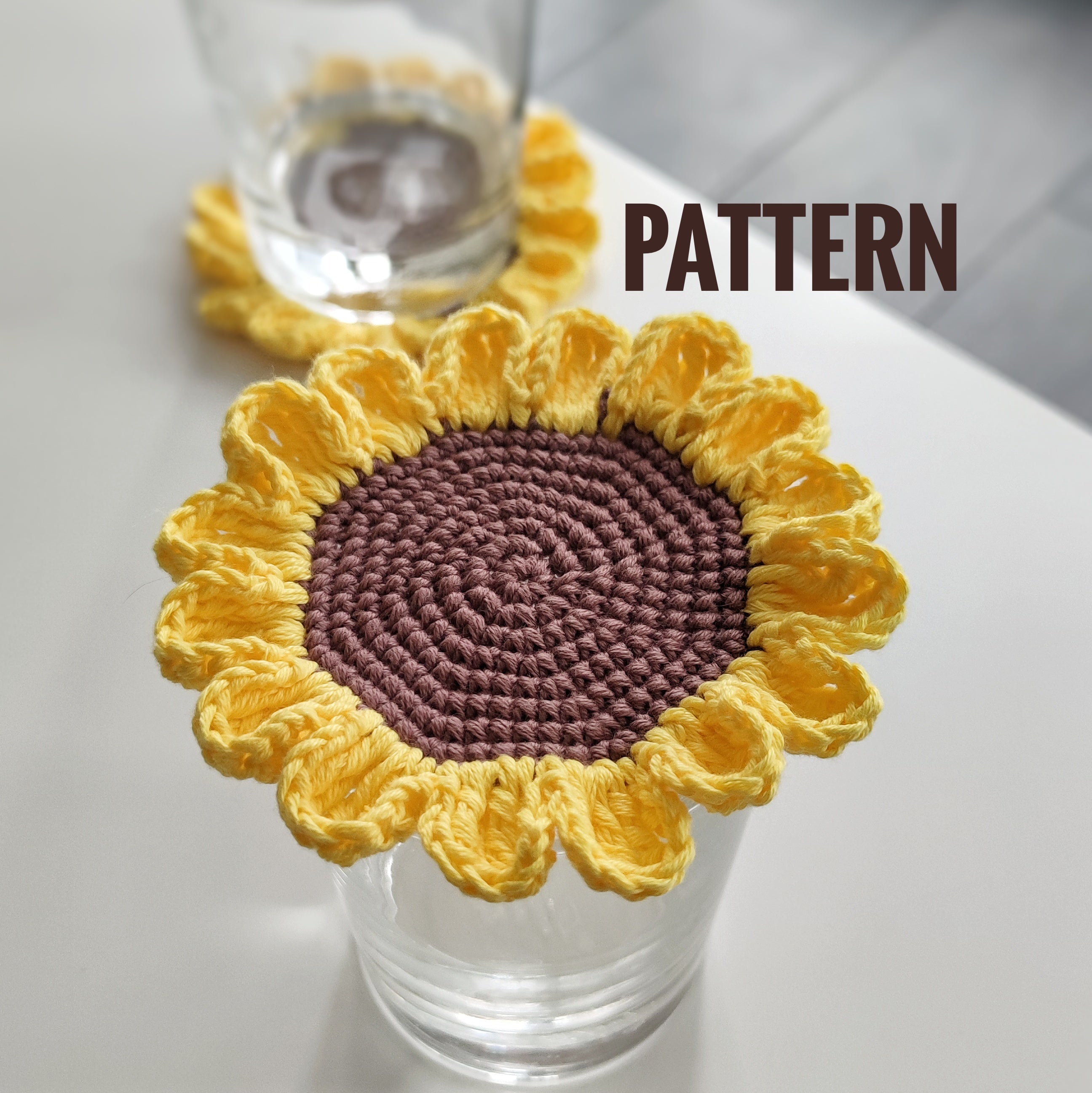 Sunflower Crochet Coaster Pattern – Easy Floral Coaster PDF