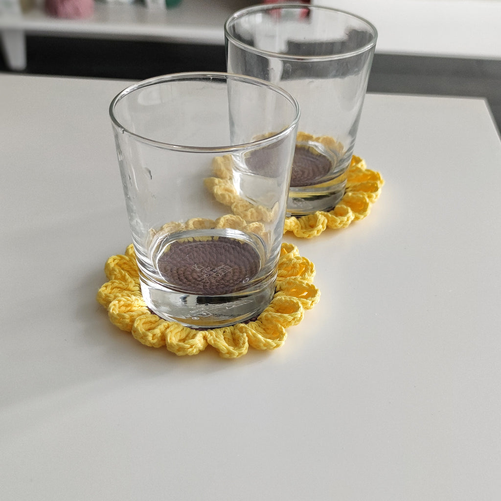 Sunflower Crochet Coaster Pattern – Easy Floral Coaster PDF