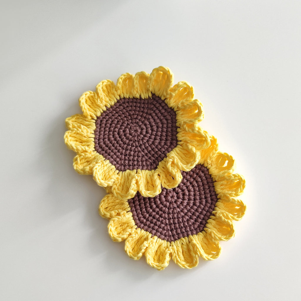 Sunflower Crochet Coaster Pattern – Easy Floral Coaster PDF