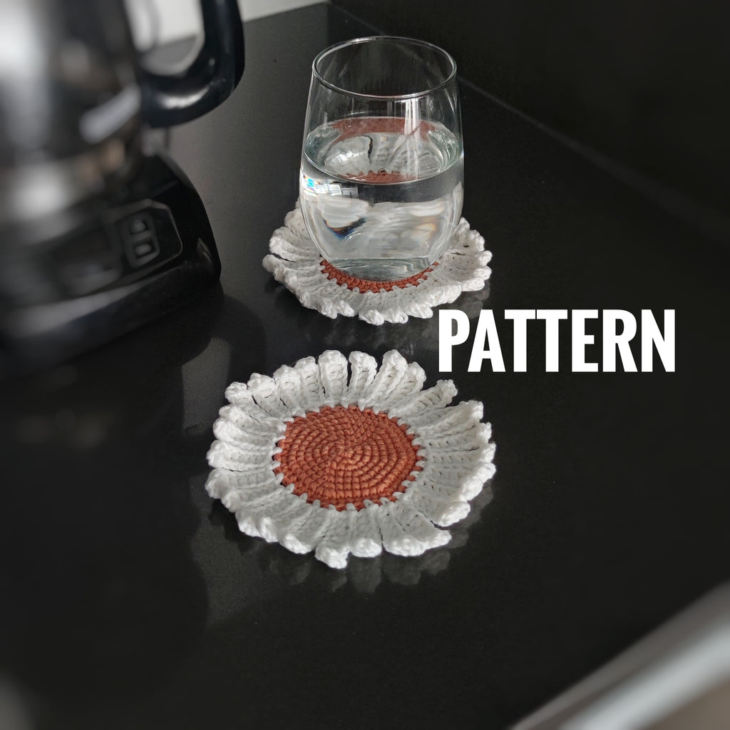 Crochet Flower Coaster Pattern PDF – Daisy Coaster Tutorial