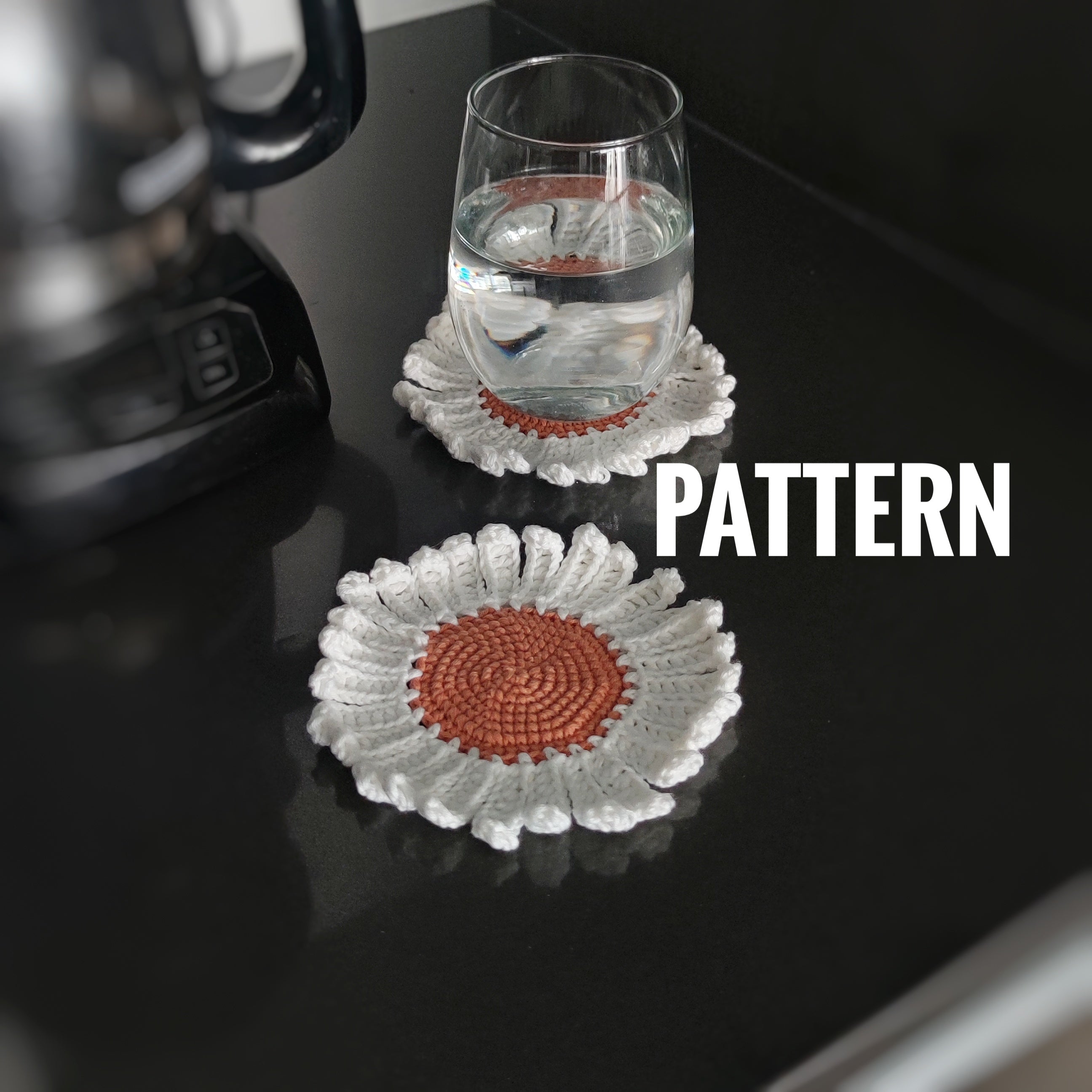 Crochet Flower Coaster Pattern PDF – Daisy Coaster Tutorial