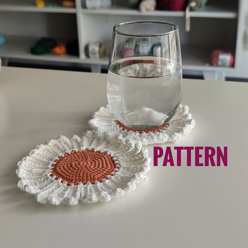 Crochet Flower Coaster Pattern PDF – Daisy Coaster Tutorial