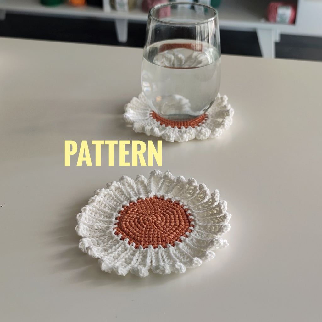 Crochet Flower Coaster Pattern PDF – Daisy Coaster Tutorial