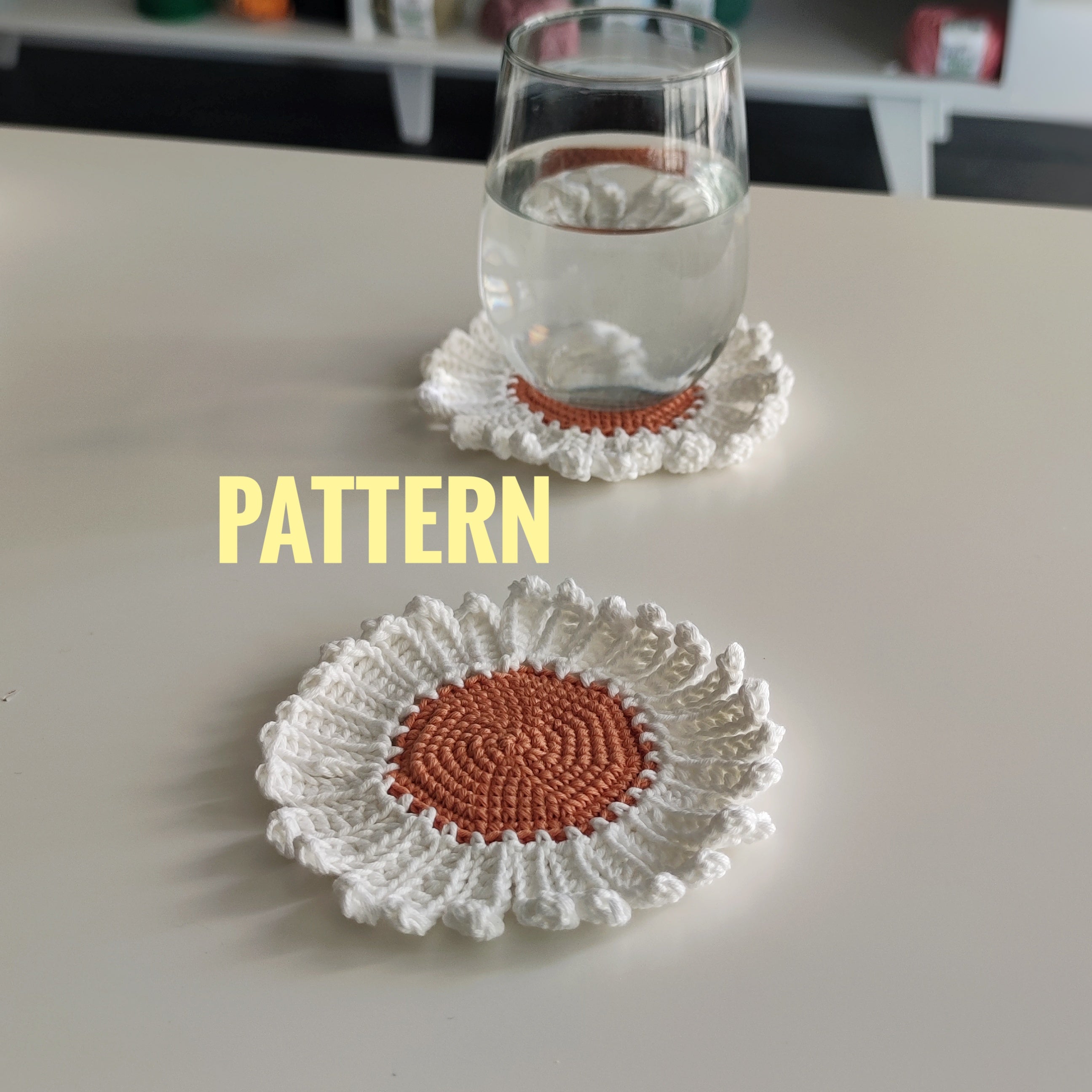 Crochet Flower Coaster Pattern PDF – Daisy Coaster Tutorial
