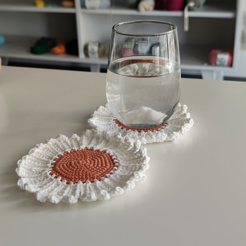 Crochet Flower Coaster Pattern PDF – Daisy Coaster Tutorial