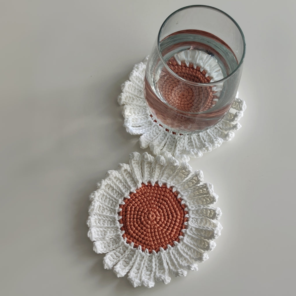 Crochet Flower Coaster Pattern PDF – Daisy Coaster Tutorial