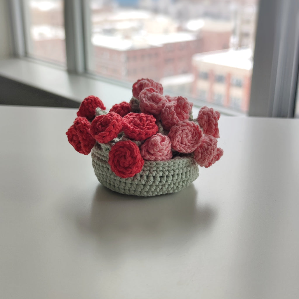 Crochet Rose Coaster Pattern, Beginner DIY Home Decor (PDF Pattern)