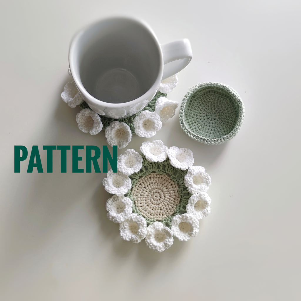Crochet Lily of the Valley Coaster Pattern – Floral Home Decor PDF