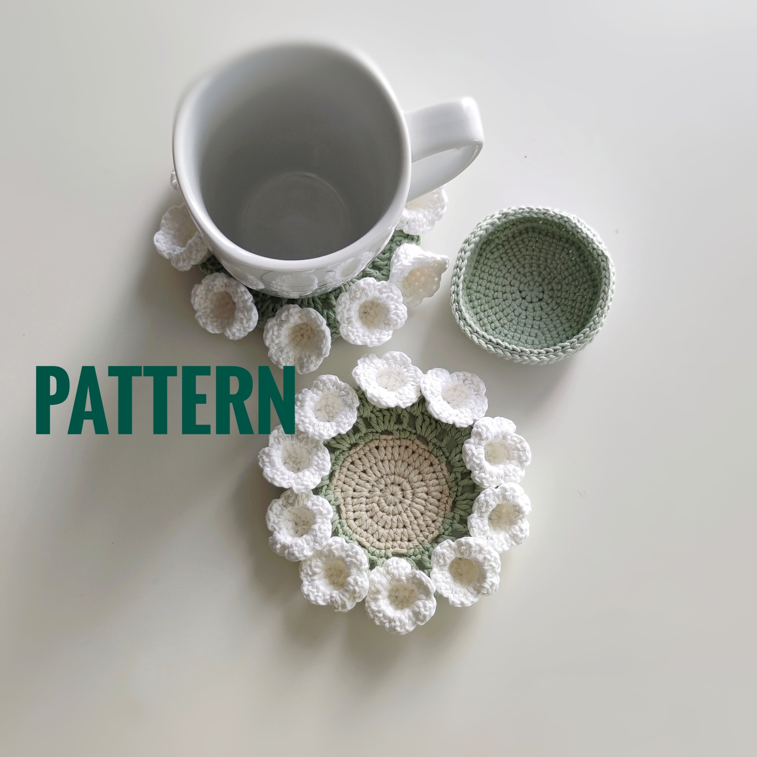 Crochet Lily of the Valley Coaster Pattern – Floral Home Decor PDF