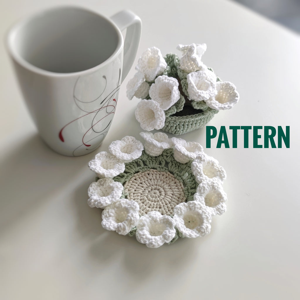 Crochet Lily of the Valley Coaster Pattern – Floral Home Decor PDF