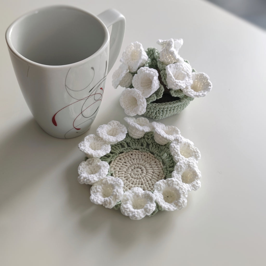 Crochet Lily of the Valley Coaster Pattern – Floral Home Decor PDF