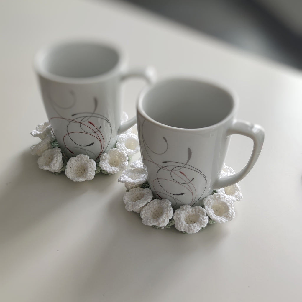 Crochet Lily of the Valley Coaster Pattern – Floral Home Decor PDF