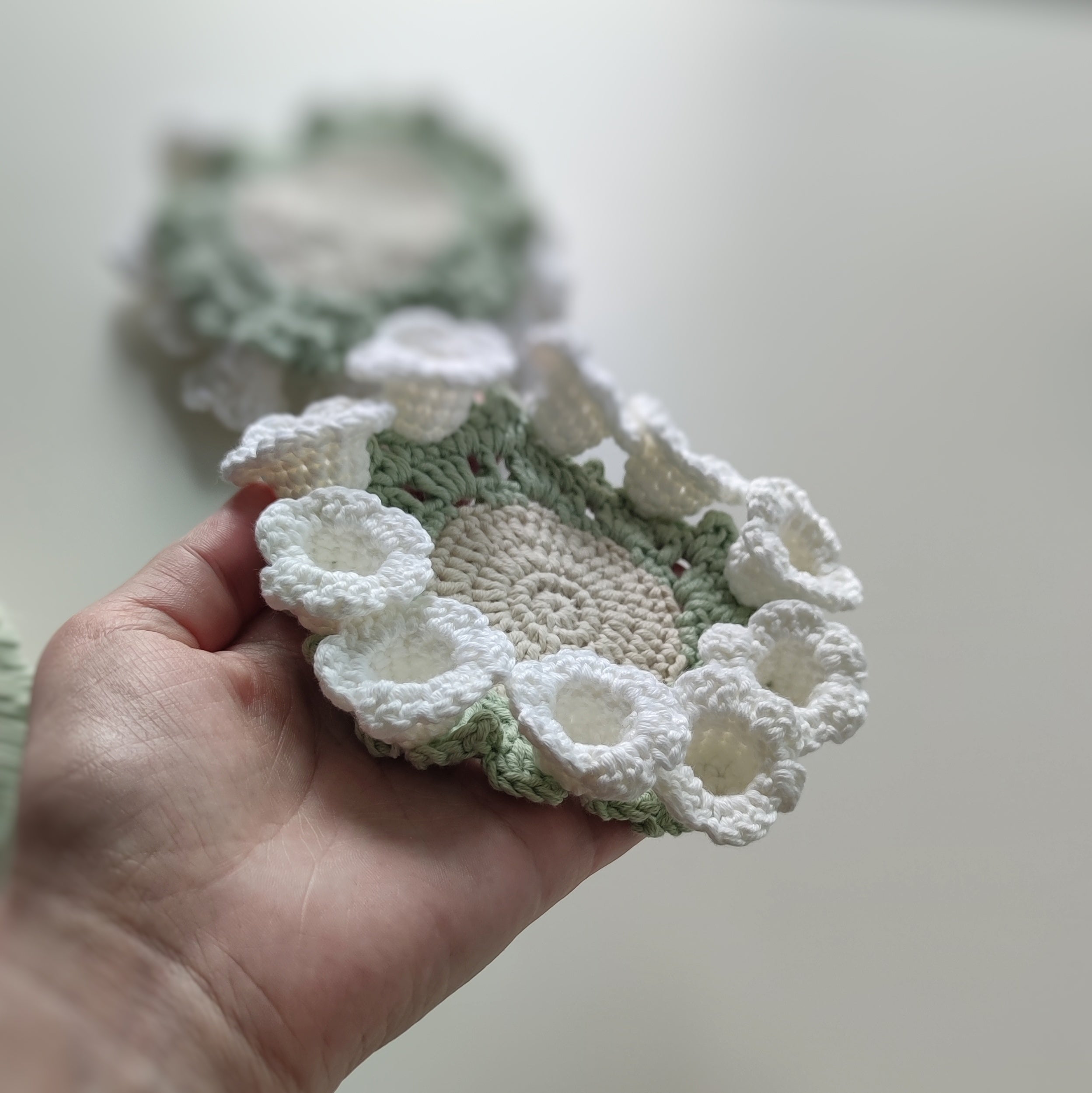 Crochet Lily of the Valley Coaster Pattern – Floral Home Decor PDF