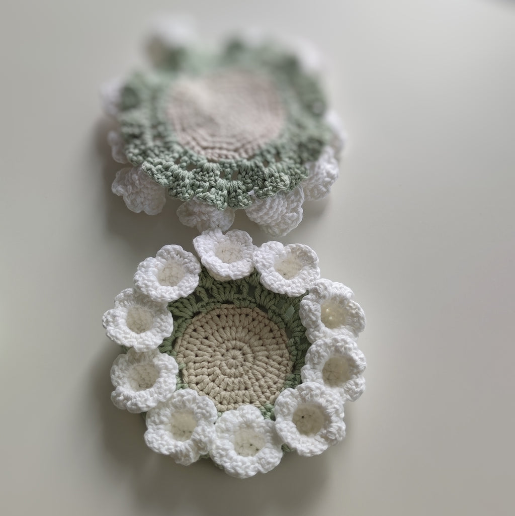 Crochet Lily of the Valley Coaster Pattern – Floral Home Decor PDF