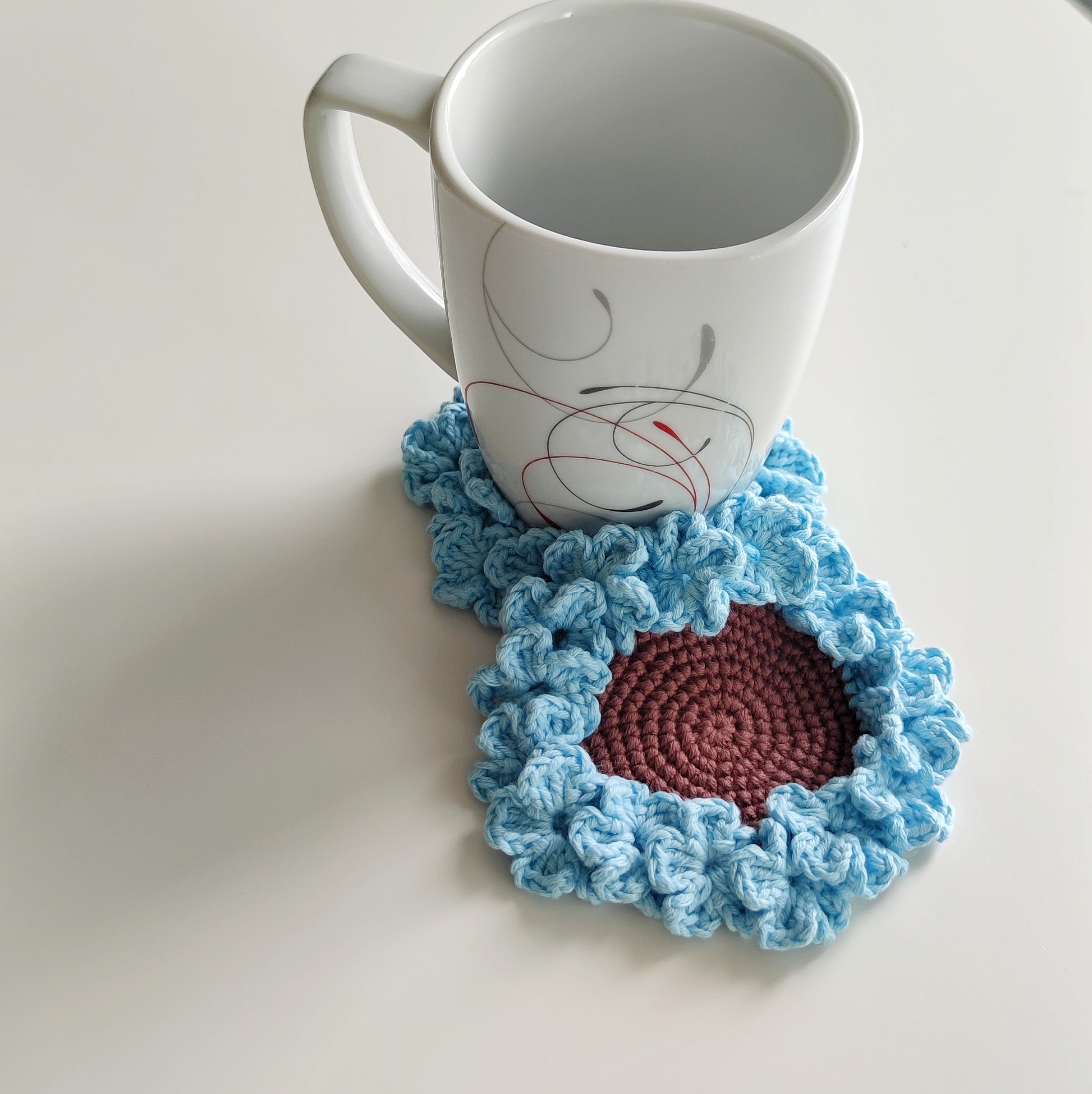 Crochet Violet Flower Coaster Pattern PDF