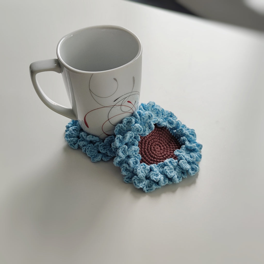 Crochet Violet Flower Coaster Pattern PDF