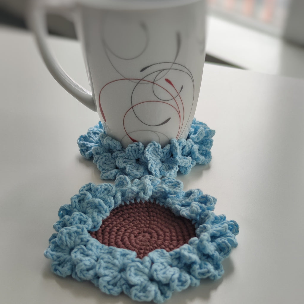 Crochet Violet Flower Coaster Pattern PDF