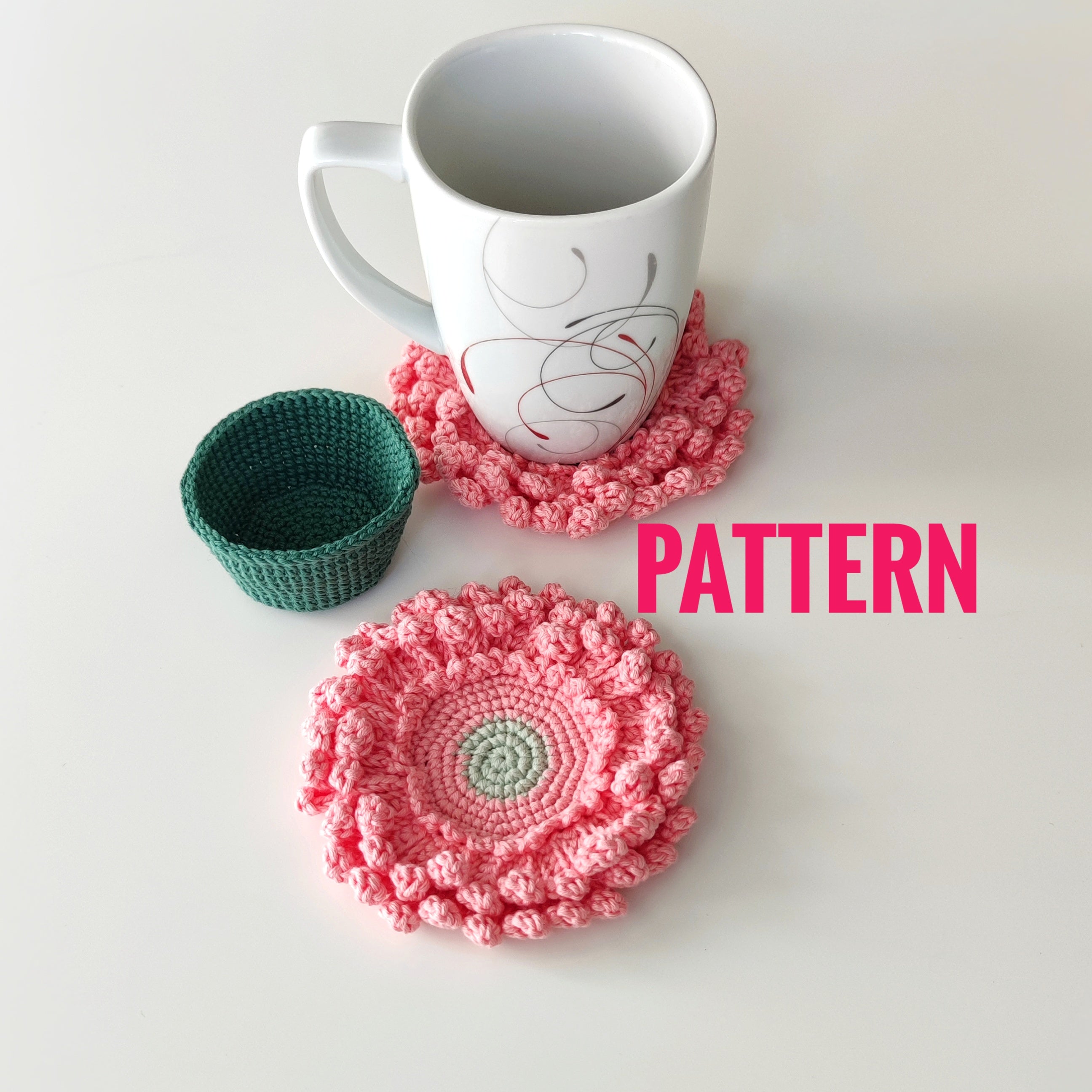 Gerbera Crochet Coaster Pattern – Floral PDF