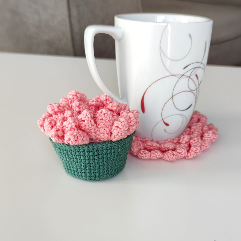 Gerbera Crochet Coaster Pattern – Floral PDF