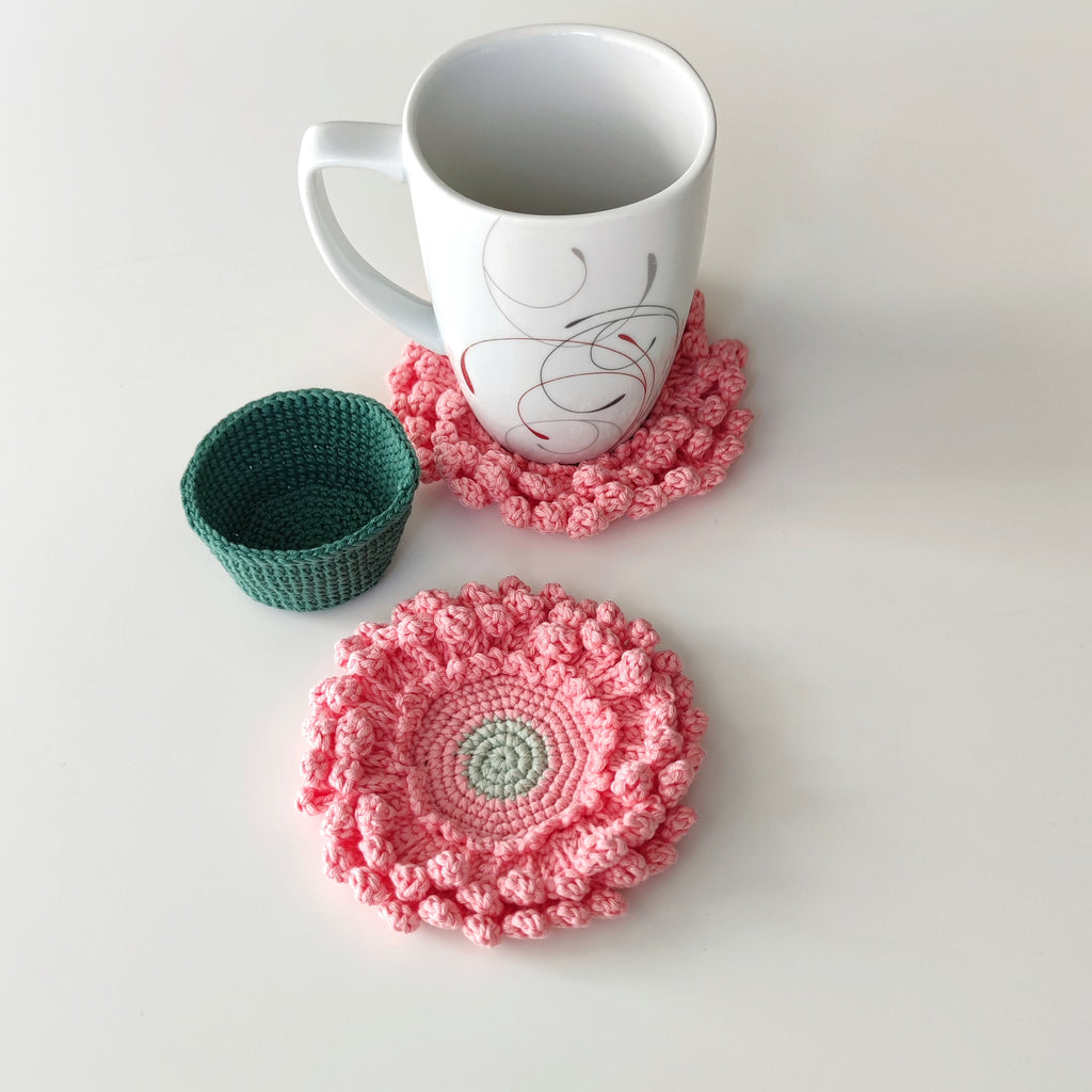 Gerbera Crochet Coaster Pattern – Floral PDF