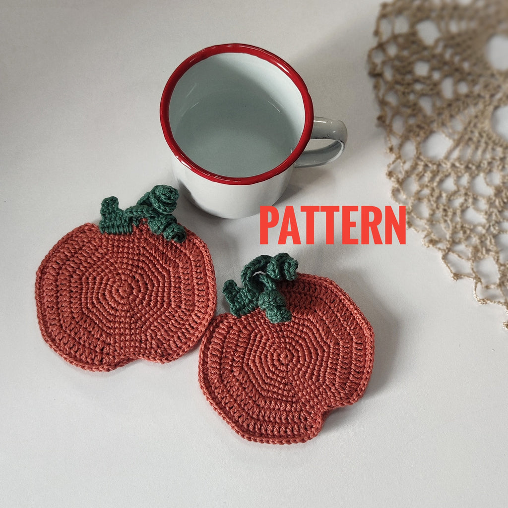 crochet pumpkin coaster pattern fall mug rug crochet decor