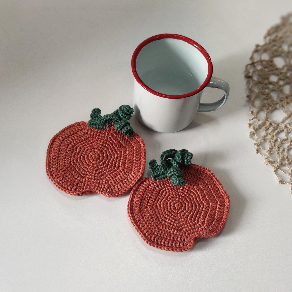 crochet pumpkin coaster pattern fall mug rug crochet decor
