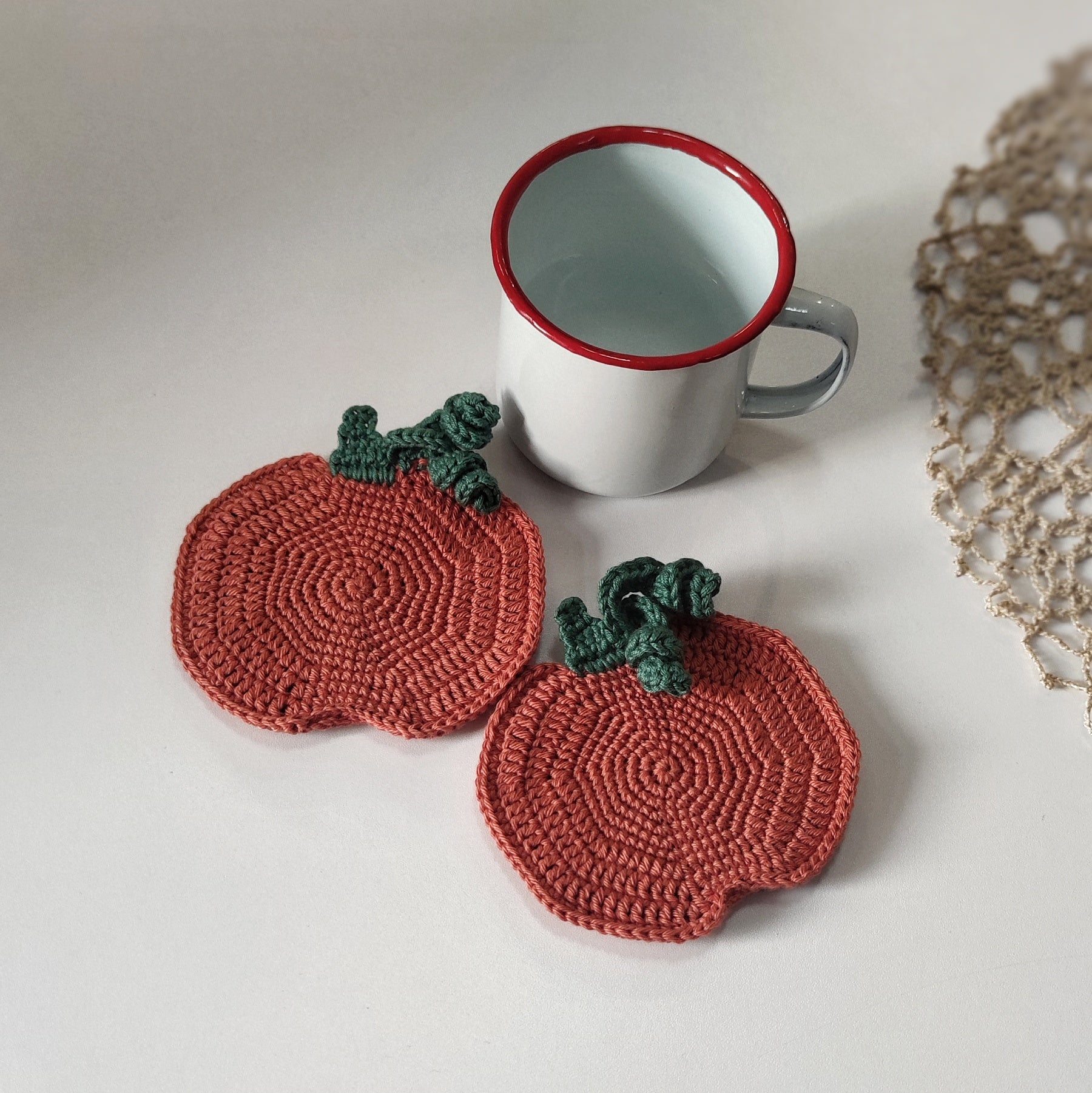 crochet pumpkin coaster pattern fall mug rug crochet decor