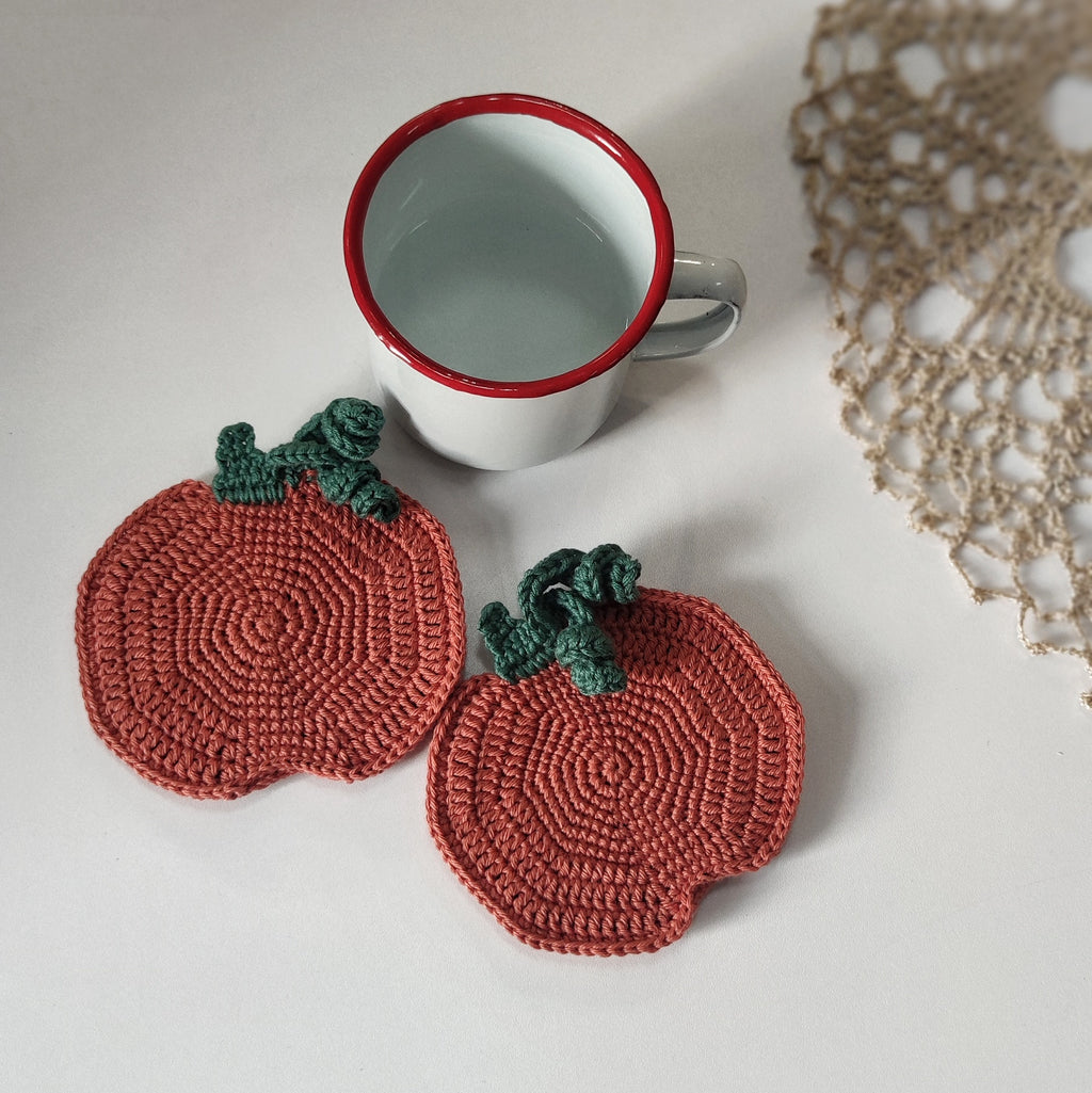 crochet pumpkin coaster pattern fall mug rug crochet decor