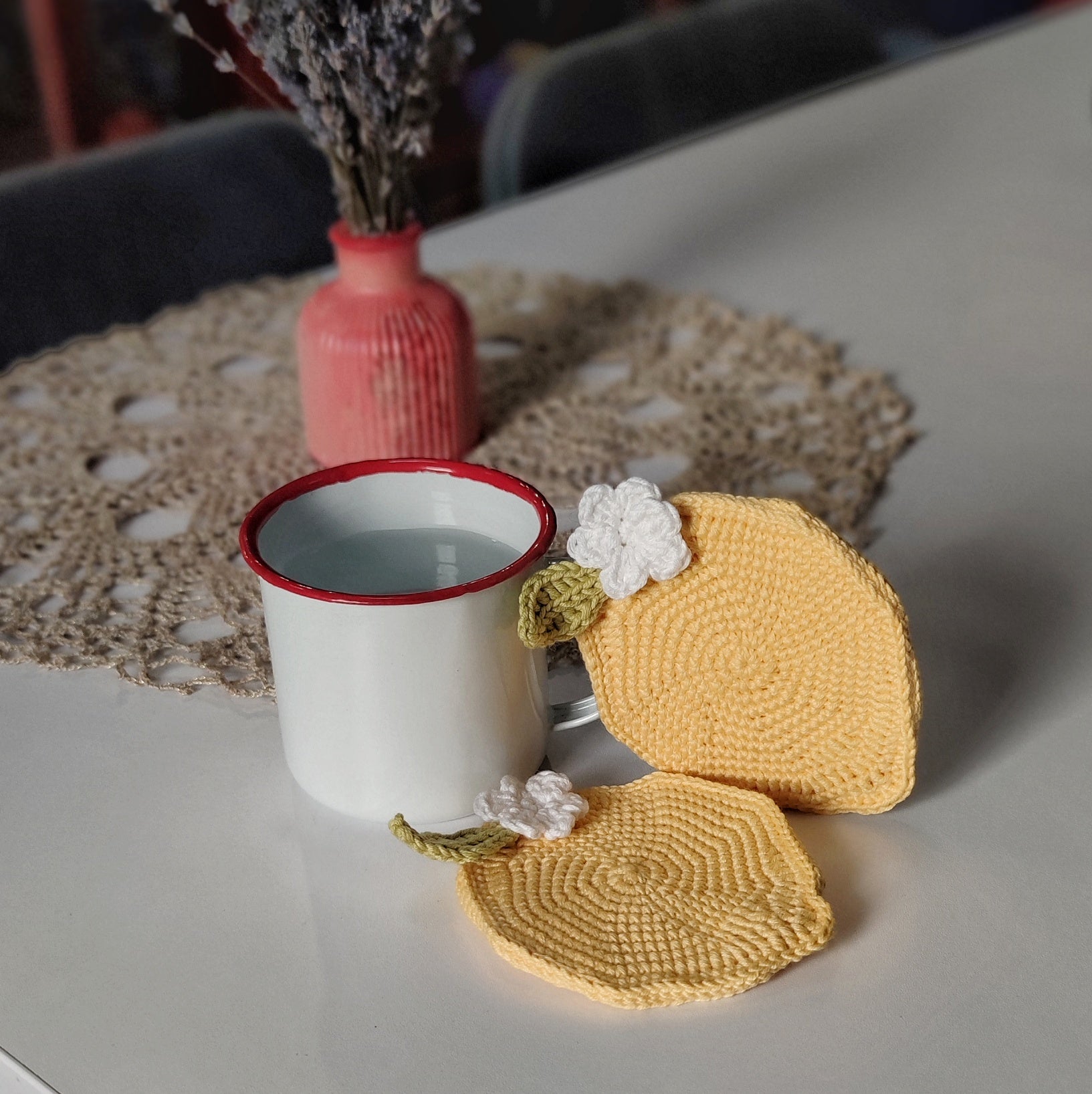 Crochet Lemon Coasters Pattern