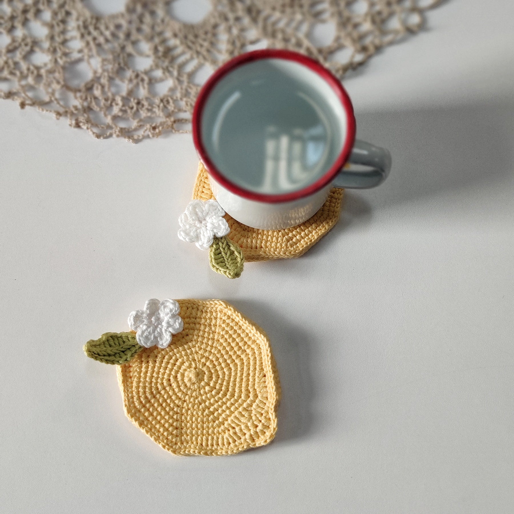 Crochet Lemon Coasters Pattern