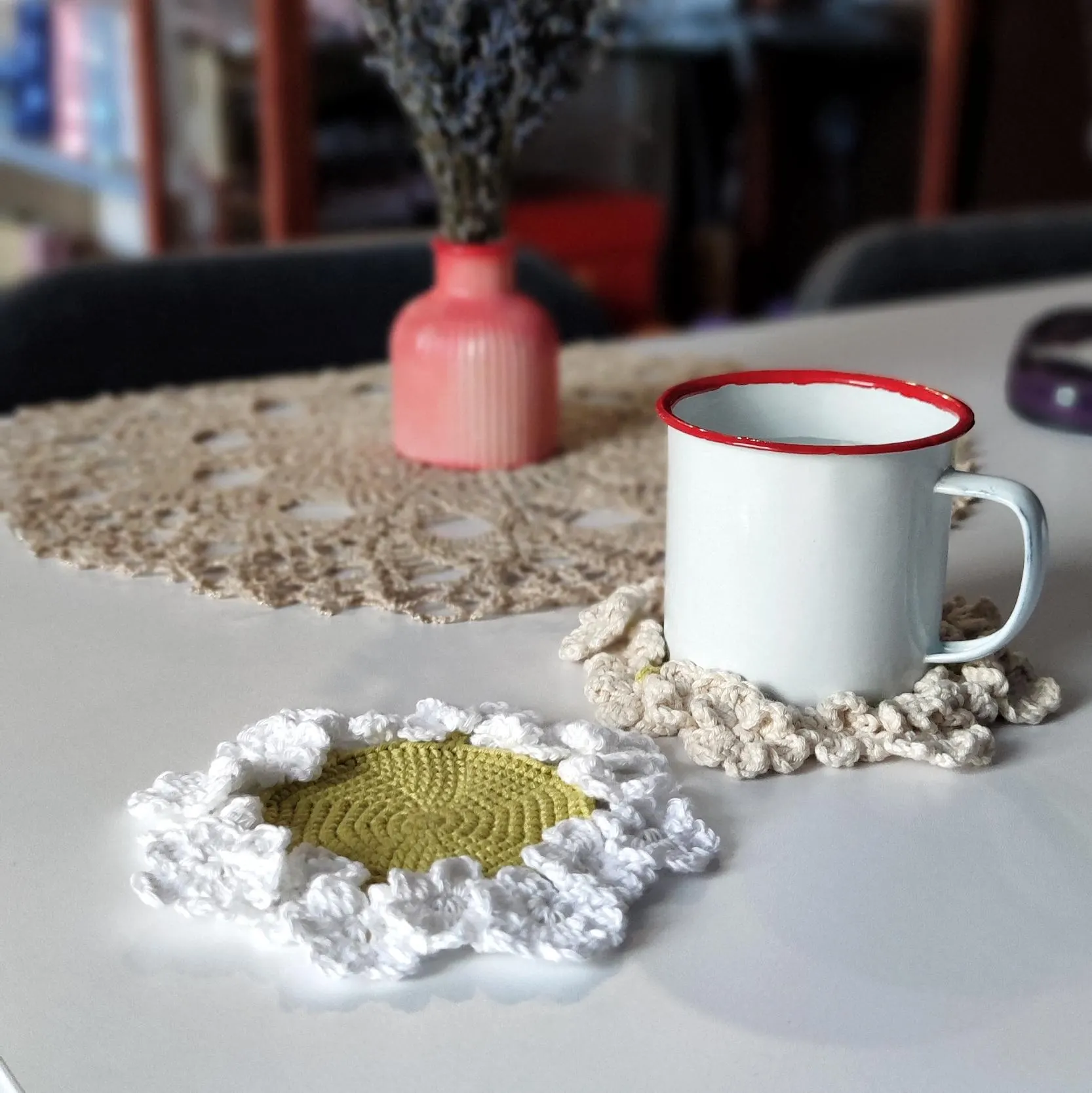Flower Crochet Coaster Pattern PDF – Easy Beginner Floral Drink Coaster