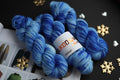 Hand dyed blue merino yarn skeins, 100g 180m sport weight wool