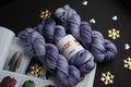 Purple hand dyed merino yarn skeins, 100% superfine merino wool, sport weight yarn