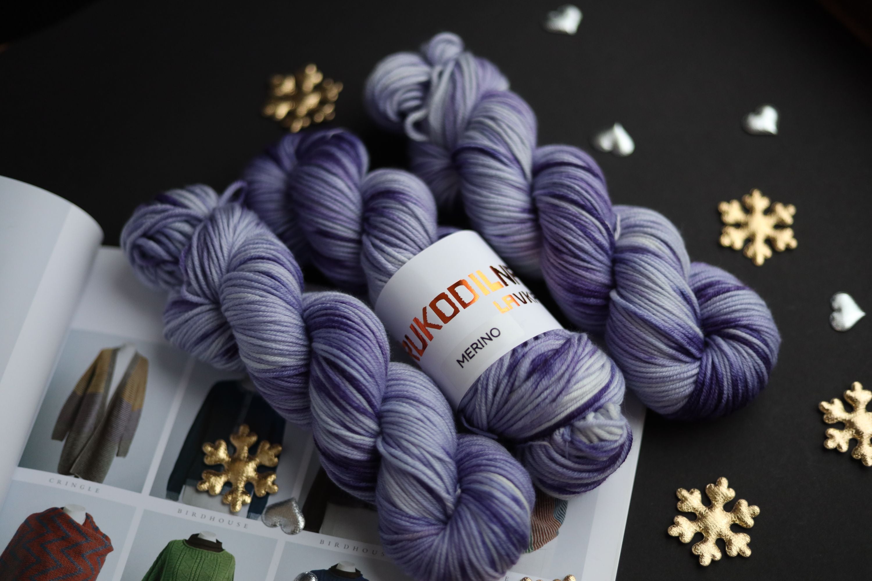 Purple hand dyed merino yarn skeins, 100% superfine merino wool, sport weight yarn