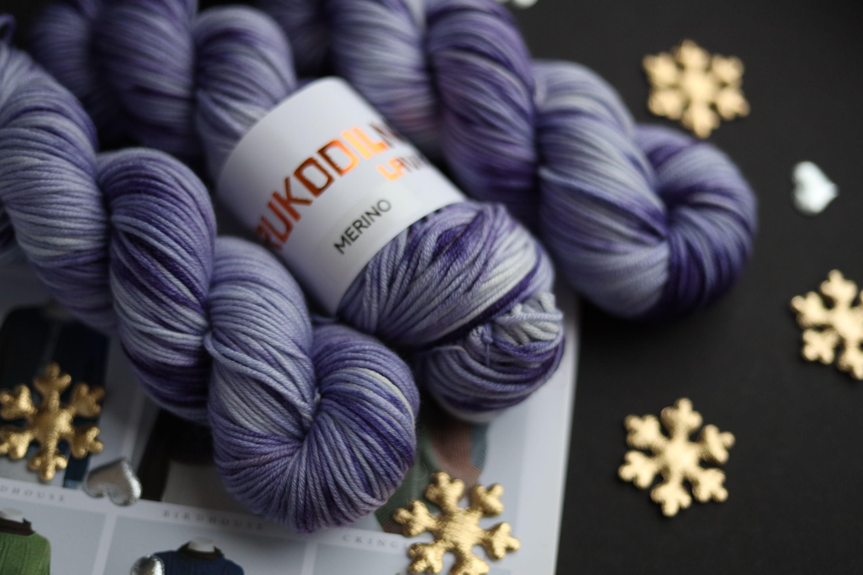 Purple hand dyed merino yarn skeins, 100% superfine merino wool, sport weight yarn