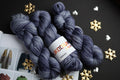 Hand dyed superfine merino yarn skeins 100g 180m blue gray color, sport weight wool yarn