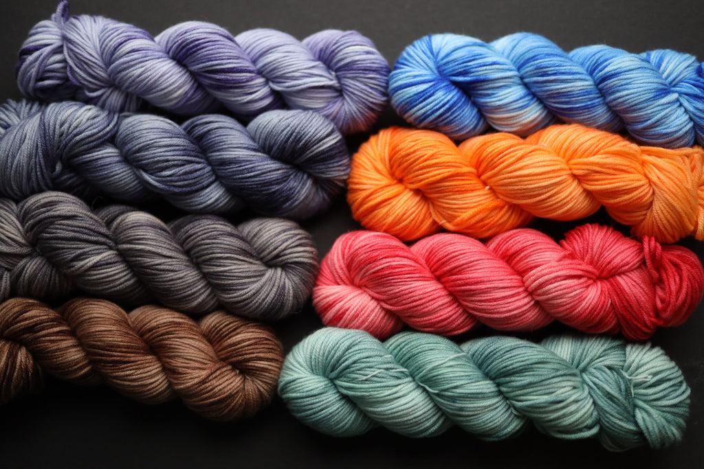 Hand dyed superfine merino yarn skeins 100g 180m
