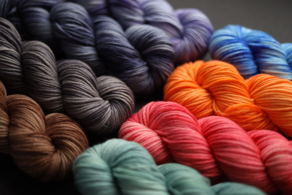 Hand dyed superfine merino yarn skeins 100g 180m