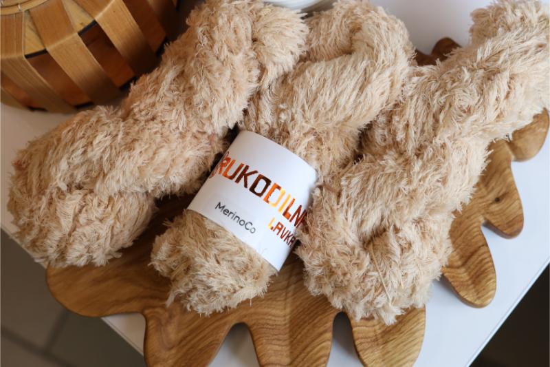 soft faux fur yarn teddy texture fluffy yarn skeins cozy neutral tone knitting yarn