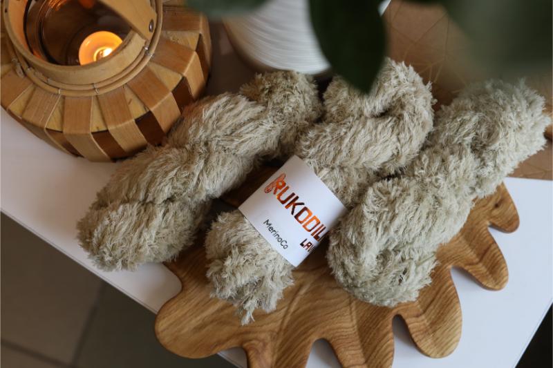 fluffy teddy yarn soft faux fur yarn beige cozy knitting yarn skeins
