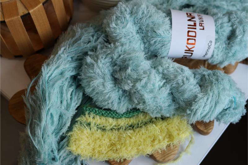 Faux Fur Yarn – Soft Teddy Texture Yarn for Knitting & Crochet  - Seafoam Mint