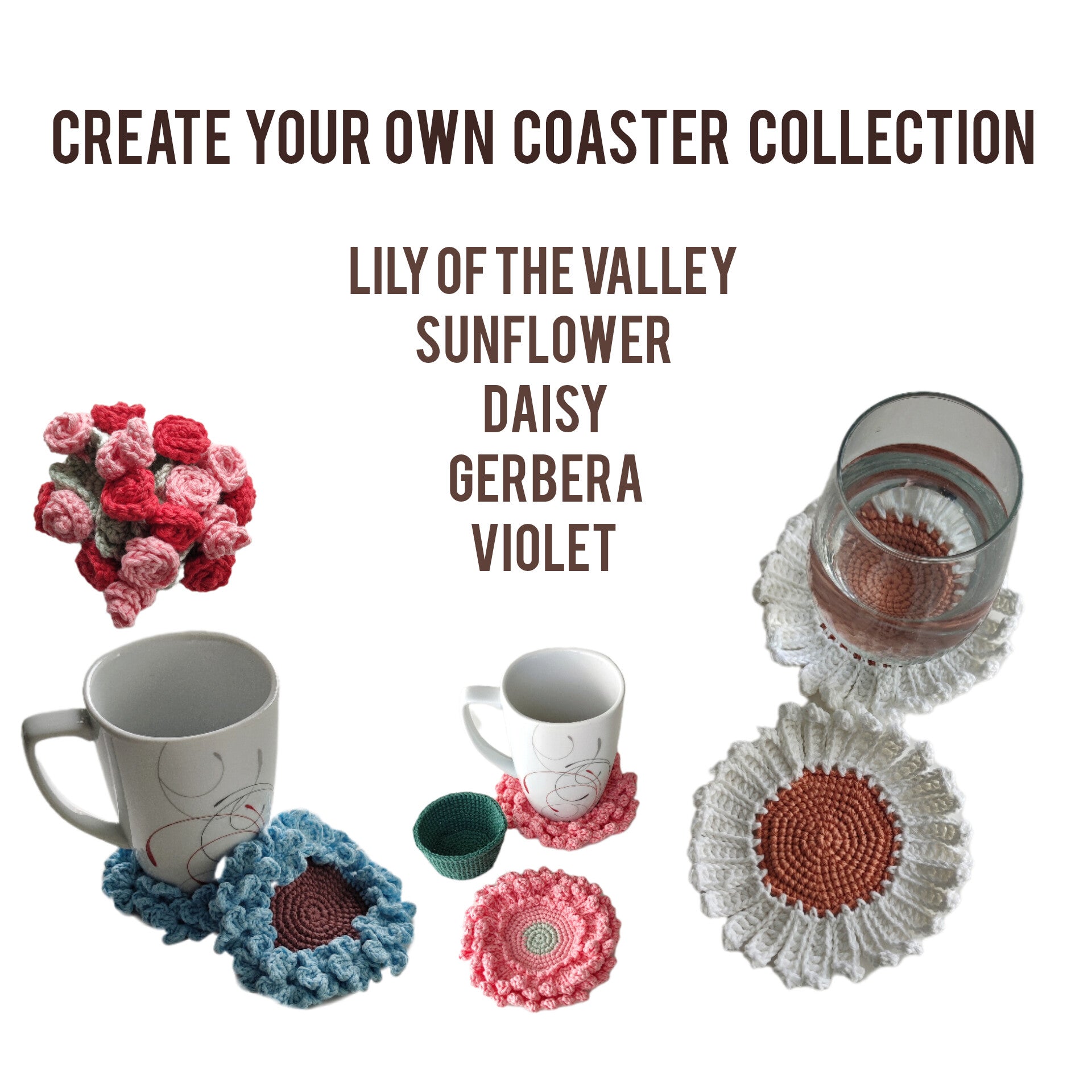 Crochet Flower Coaster Pattern PDF – Daisy Coaster Tutorial