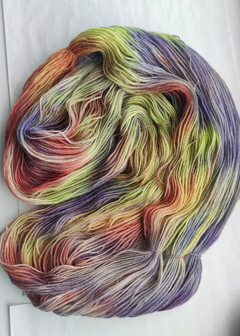 Hand Dyed Sock Yarn, Vineyard Inspired Yarn, Variegated Fingering Weight Yarn, Grape Harvest Colors, Superwash Wool Nylon