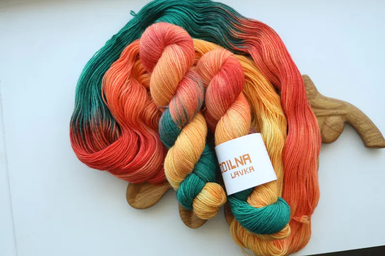 Coral Rose Garden Hand Dyed Sock Yarn | Wool Nylon 4 Ply Yarn