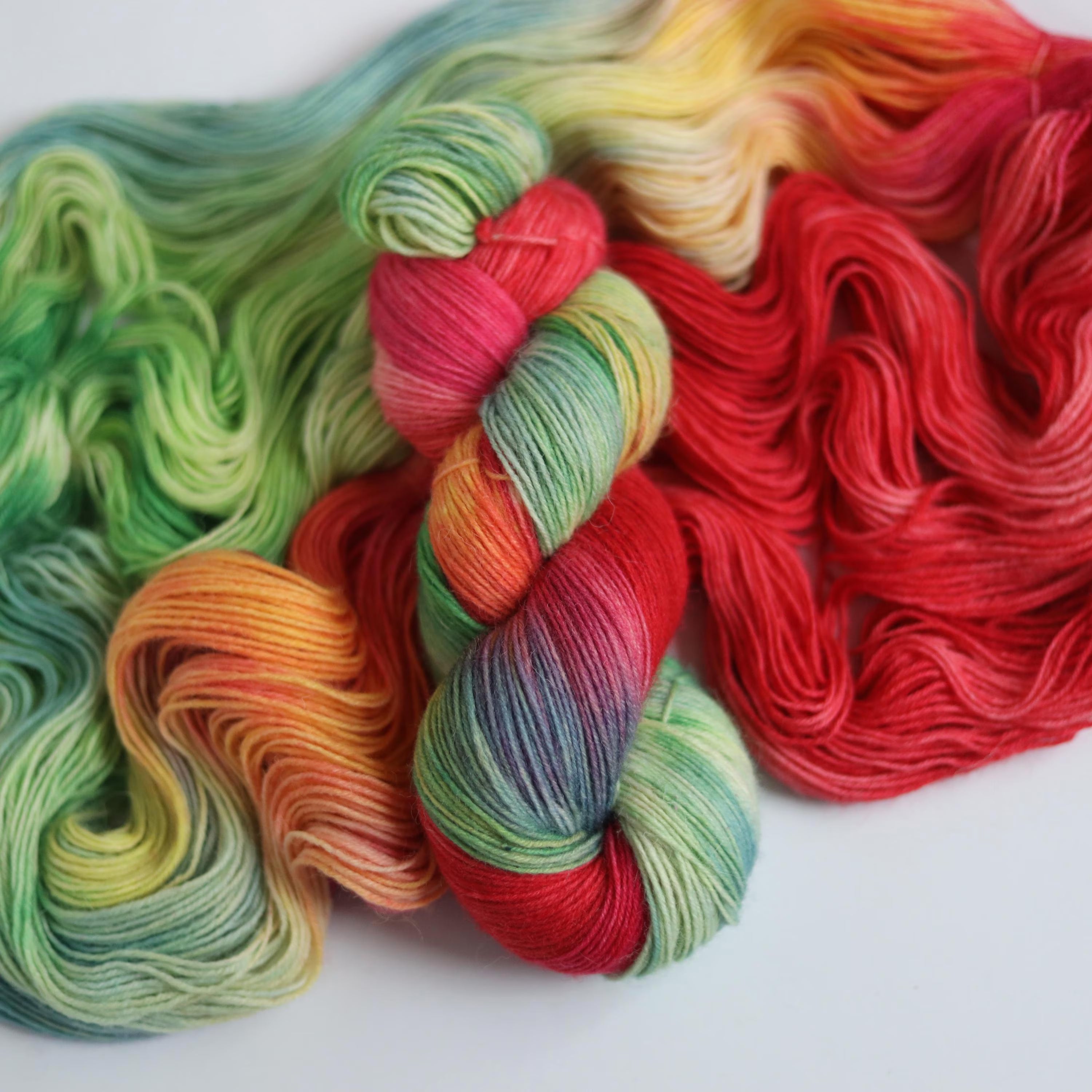 Hand Dyed Sock Yarn,  Rainbow Sock Yarn, Superwash Wool Nylon Fingering Yarn, Variegated Knitting Yarn, 100g 400m